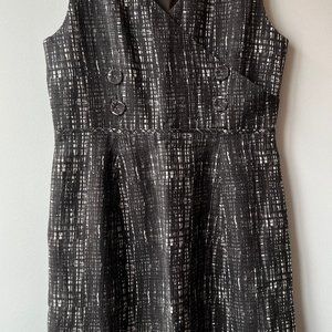 J. Crew  grey & white dress